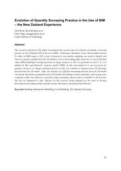 Evolution of Quantity Surveying Practice in the Use of BIM &ndash; the New