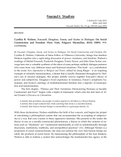 REVIEW Cynthia R. Nielsen, Foucault, Douglass, Fanon, and Scotus