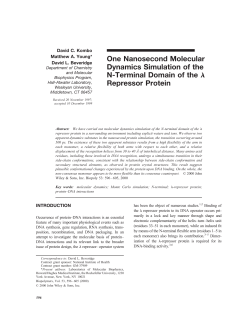 One nanosecond molecular dynamics simulation of the N