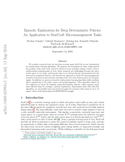 Episodic Exploration for Deep Deterministic Policies: An Application