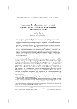 Examining the relationship between word