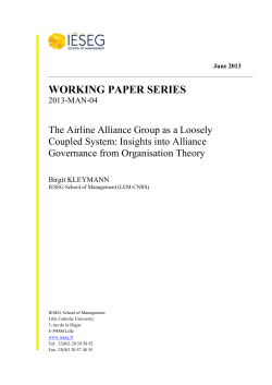 The Airline Alliance Group as a Loosely Coupled System