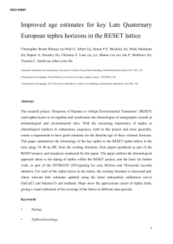 Bronk Ramsey et al (2014) QSR Improved Age Estimates POSTPRINT