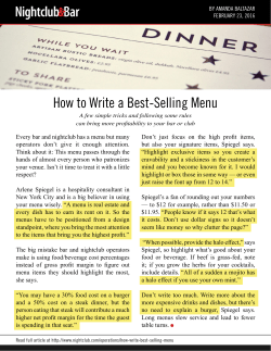 How to Write a Best-Selling Menu