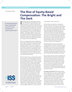 The Rise of Equity-Based Compensation: The Bright and The Dark