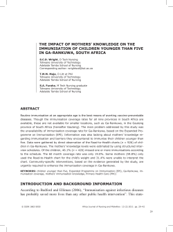 the impact of mothers` knowledge on the immunisation of children