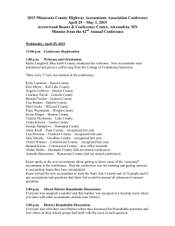 2015 Minnesota County Highway Accountants Association