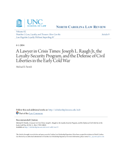 Joseph L. Raugh Jr., the Loyalty-Security Program, and the Defense