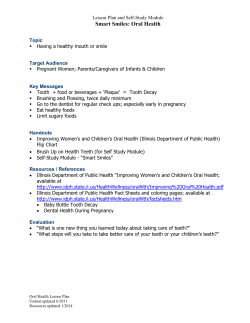 Lesson Plan and Self-Study Module Smart Smiles: Oral