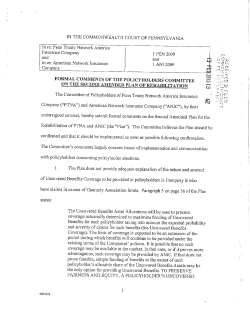 Formal Comments - Policyholders Committee