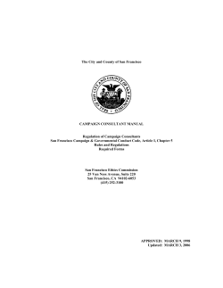 Campaign Consultant Manual - San Francisco Ethics Commission