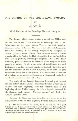 THE ORIGINS OF THE SUKHODAYA DYNASTY `