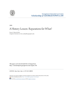 A History Lesson: Reparations for What?