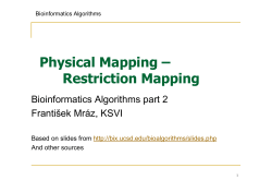 Physical Mapping &ndash; Restriction Mapping