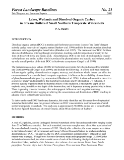 Lakes, Wetlands and Dissolved Organic Carbon in Stream Outlets of