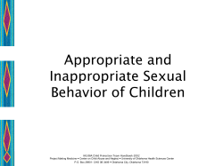 Appropriate and Inappropriate Sexual Behavior of Youth