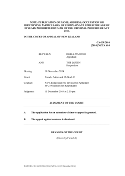 R v Waitohi [2014] NZCA 614