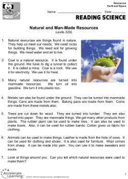Natural and Man-Made Resources