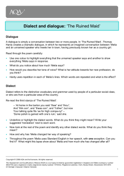 Dialect and dialogue: &bdquo;The Ruined Maid‟