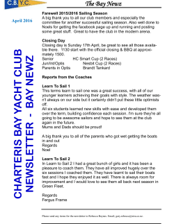 CHAR T ERIS B A Y YA CHT CLUB NEW SLETTER