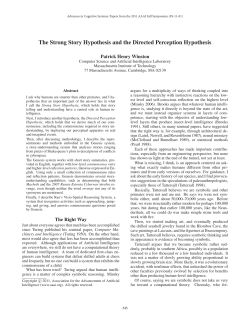 The Strong Story Hypothesis and the Directed Perception Hypothesis