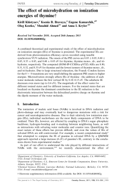 The effect of microhydration on ionization energies of thymine†