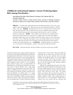Childhood Unintentional Injuries: Factors Predicting Injury Risk