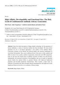 High Affinity, Developability and Functional Size
