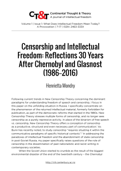 Censorship and Intellectual Freedom: Reflections 30 Years After