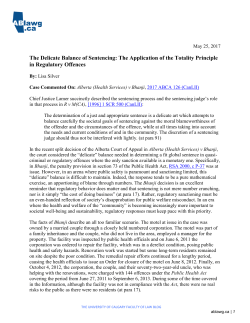 The Delicate Balance of Sentencing: The Application of the
