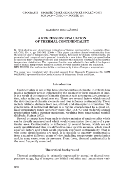 A REGRESSION EVALUATION OF THERMAL CONTINENTALITY
