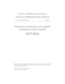 Predator-prey interactions in the spinifex - Research Online