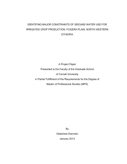IDENTIFING MAJOR CONSTRAINTS OF GROUND WATER USE