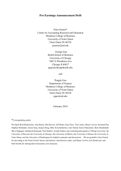 Pre-Earnings Announcement Drift