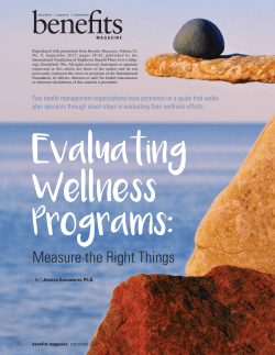 Evaluating Wellness Programs - Health Enhancement Research
