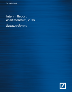 Interim Report as of March 31, 2016