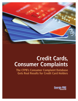 Credit Cards, Consumer Complaints