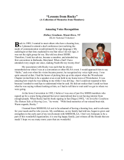 Lessons from Rocky - Hearing Loss Association of America