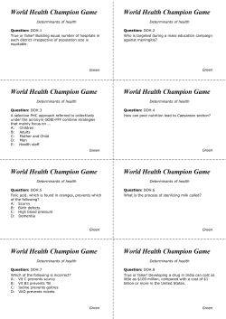 Determinants of health Question: DOH.1 True or false? Building