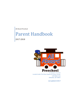 Parent Handbook - The Wave (Whitefish)