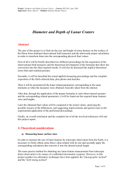 Diameter and Depth of Lunar Craters