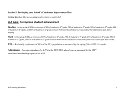LEA Goal -To improve student achievement