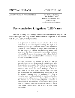 Post-conviction Litigation: "2255" cases