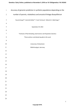 Accuracy of Genomic Prediction in Synthetic Populations Depending