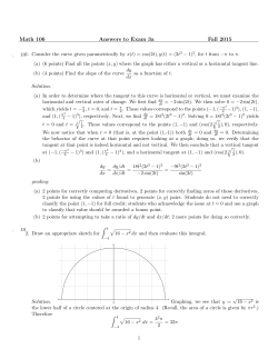 Math 106 Answers to Exam 3a Fall 2015
