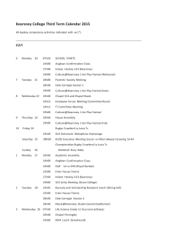 Kearsney College Third Term Calendar 2015