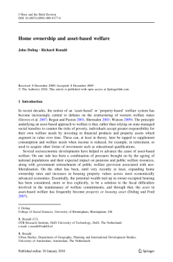 Home ownership and asset-based welfare