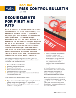 risk control bulletin requirements for first aid kits