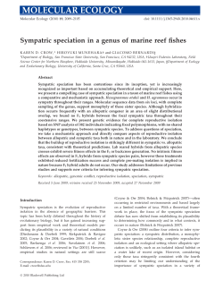 Sympatric speciation in a genus of marine reef fishes
