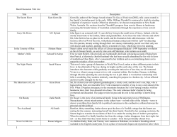 Book Discussion Title List Title Author Description The Secret River